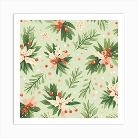 Holly Leaves Art Print