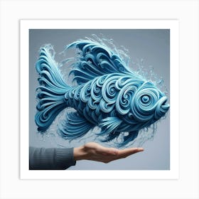 Blue Fish 1 Art Print