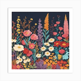 Wildflowers Canvas Art Art Print