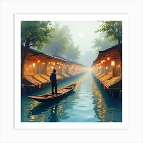 Chinese Market Art Print