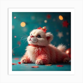 New Year Kitten Art Print