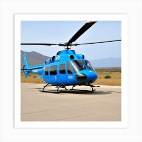 Helicoptero Estacionado En La Carretera Art Print