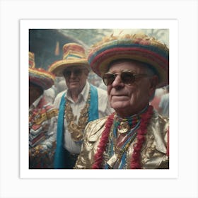 Group Of Men In Hats Art Print