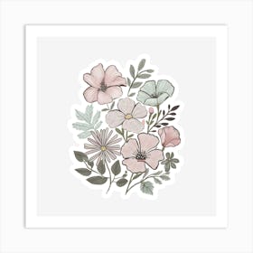 Flowers - Sticker Art Print