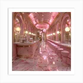 Pink Bathroom Art Print