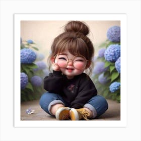 Cute Little Girl Art Print