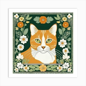 william morris ginger Tabby Cat Art Print