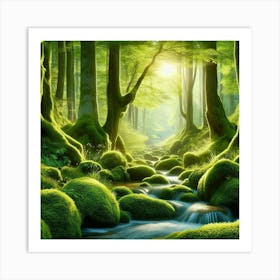 Mossy Forest 15 Art Print