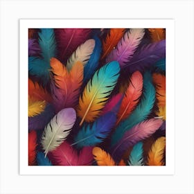 Colorful Feathers 5 Art Print