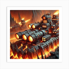 A Close Up View Of The Weaponry On The Lava Warshi Art Print