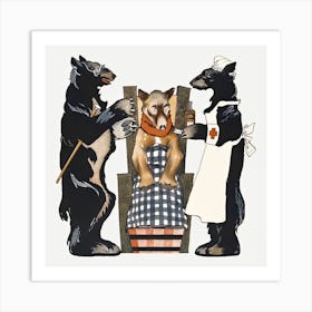 Bear Doctor And Nurse Giving Medication To Patient, Edward Penfield Art Print