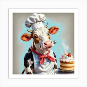 Chef Cow 12 Art Print