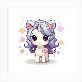 Kawaii Unicorn 24 Art Print