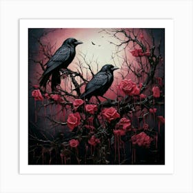 Crows In The Tree Art Print