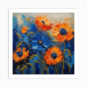 Cornflowers and poppies 4 Art Print