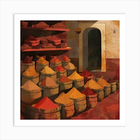 Spices In A Shop Art Print