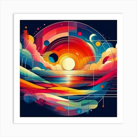 Abstract Sunset Art Print