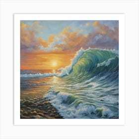 Sunset At The Beach Art Print