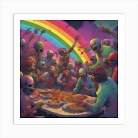 Rainbow Zombies Art Print