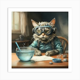 Cat In Goggles 1 Art Print