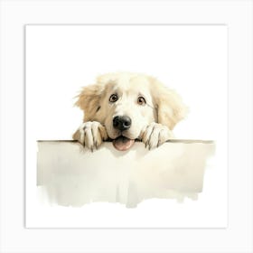 White Retriever Dog Art Print