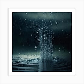 Raindrops In The Water Art Print