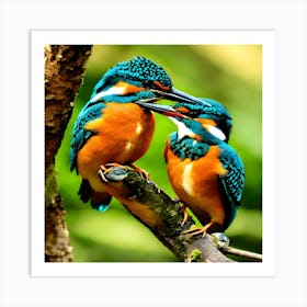 Kingfisher Birds Art Print