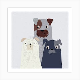 Three Dogs Wall Art Art Print