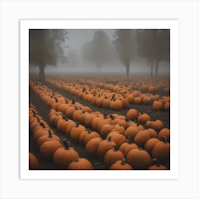 Pumpkins In A Field Art Print