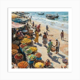 Stockcake Bustling Market Scene 1719801190 Art Print