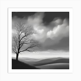 Lone Tree On A Hill Art Print