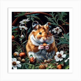 Hamster's Autumn Feast Art Print