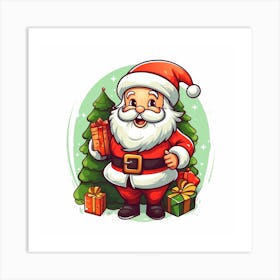 Cartoon Santa Claus 1 Art Print