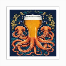 Beer Octopus Art Print