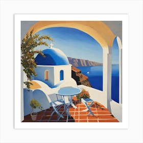 David Hockney Style. Santori Series 3 Art Print