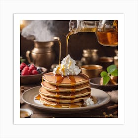 Pancakes With Maple Syrup Art Print