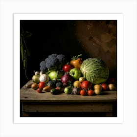 Vegetables On A Table Art Print