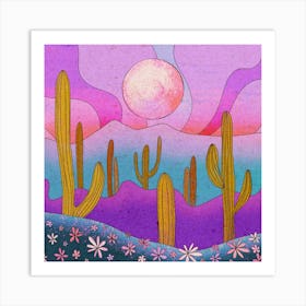 Desert Flowers Square Art Print