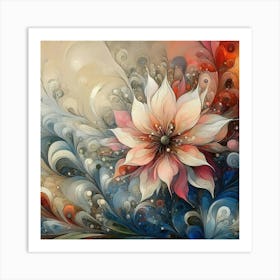 Abstract Flower Painting 21 Art Print