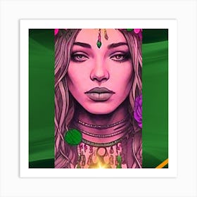 Psychedelic Woman Art Print