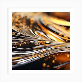 Abstract Gold And Silver Art Print