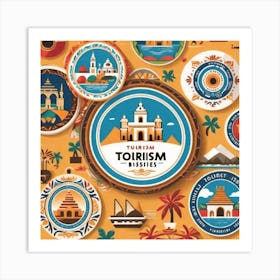 Tourism Badges Art Print