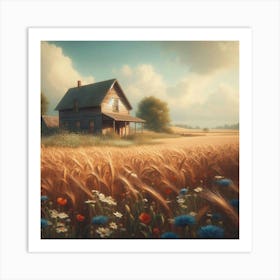 House In The Field 1 Art Print