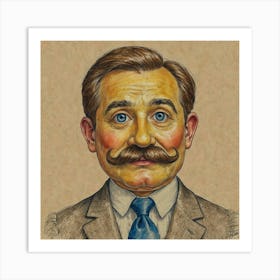 Man With Mustache 2 Art Print