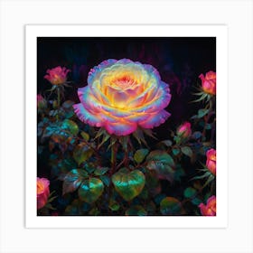 Rainbow Roses 2 Art Print