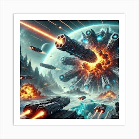 A Futuristic Sci Fi Scene Showcasing The Infernal Art Print