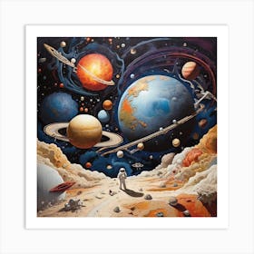 Planets In Space Art Print