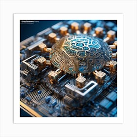 Artificial Intelligence Brain In Close Up Miki Asai Macro Photography Close Up Hyper Detailed Tr (18) Art Print