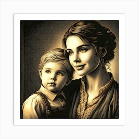 Mother And Child Happy Mother's Day 15 Art Print