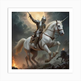 Knight On Horseback 5 Art Print